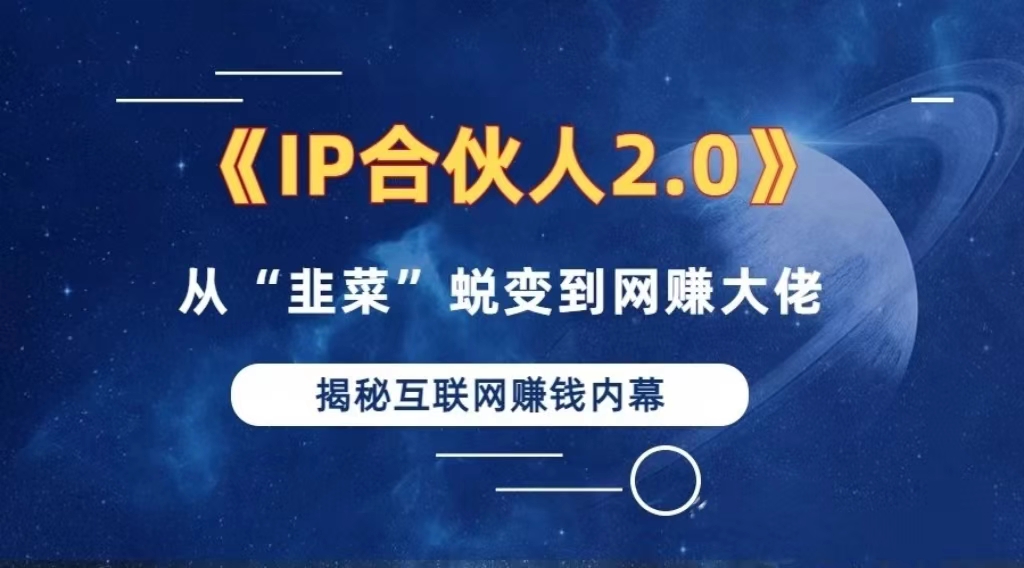 2024如何通过”知识付费“卖项目年入”百万“卖项目合伙人IP孵化训练营-菜菜网创