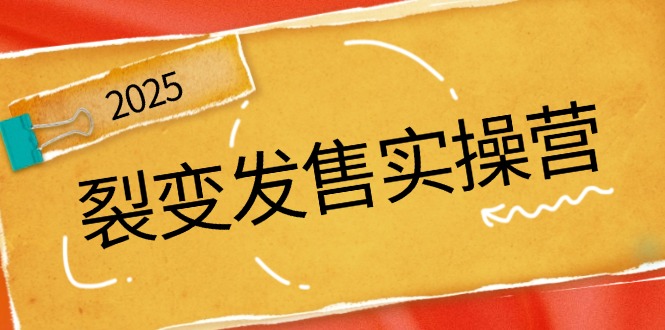 裂变发售实操营，全景解析裂变逻辑，打造动销新玩法，助力私域流量引爆-菜菜网创