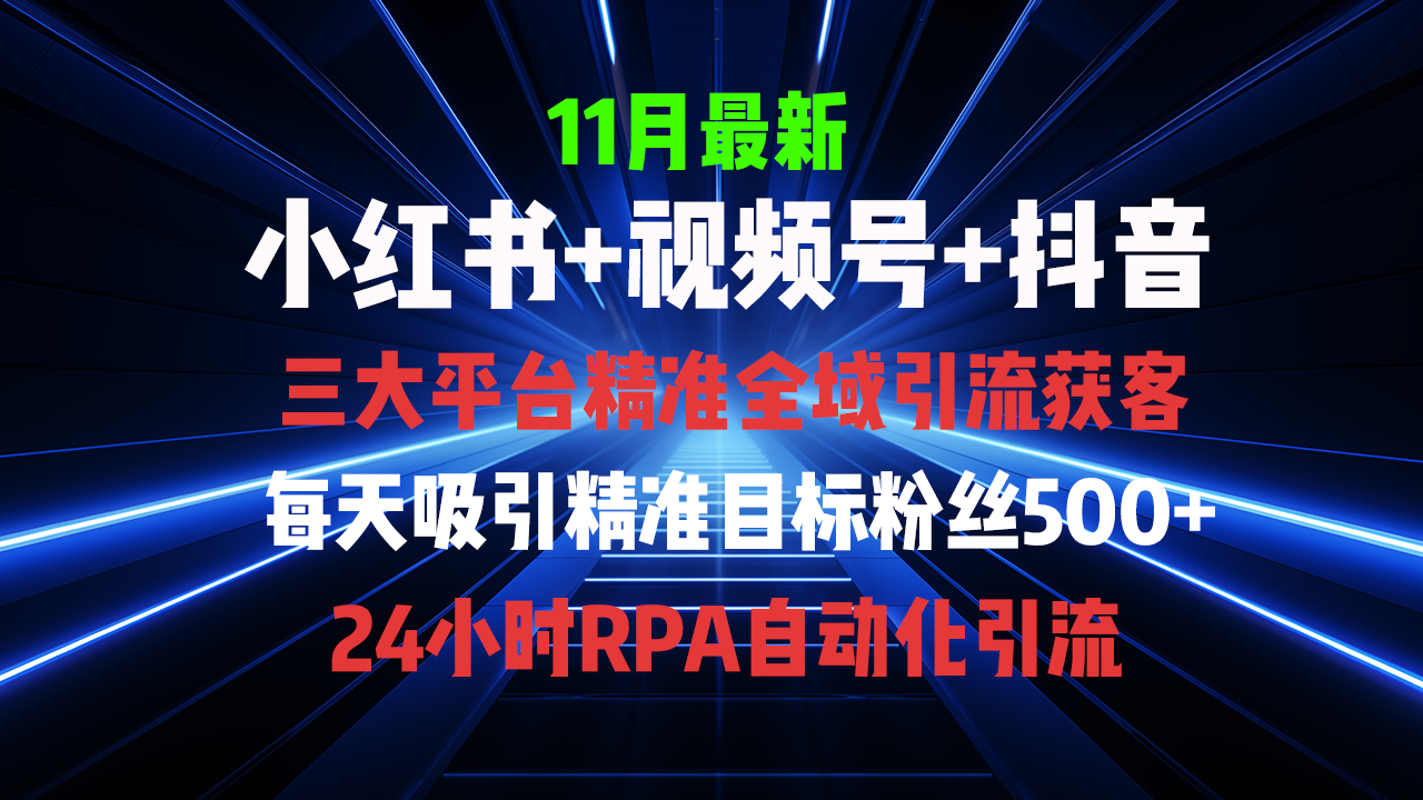 全域多平台引流私域打法，小红书，视频号，抖音全自动获客，截流自…-菜菜网创