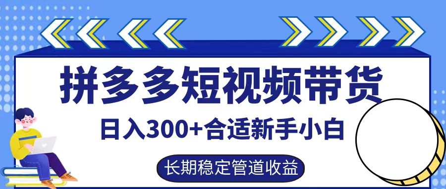 拼多多短视频带货日入300+，实操账户展示看就能学会-菜菜网创