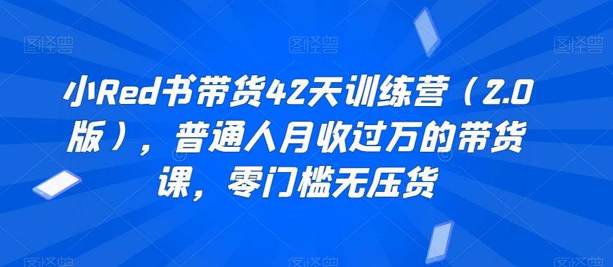 小Red书带货42天训练营(2.0版)，普通人月收过万的带货课，零门槛无压货-菜菜网创
