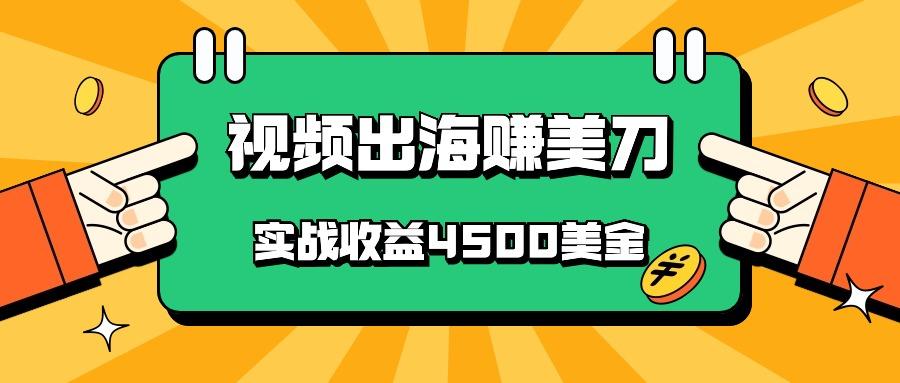 国内爆款视频出海赚美刀，实战收益4500美金，批量无脑搬运，无需经验直接上手-菜菜网创