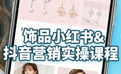 抖音+小红书饰品卖货：货源、开店、内容全教会，让新手快速掌握饰品线上营销全流程，轻松开启变现路-菜菜网创