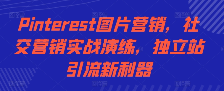 Pinterest图片营销，社交营销实战演练，独立站引流新利器-菜菜网创