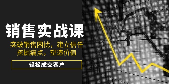 销售实战课，突破销售困扰，建立信任，挖掘痛点，塑造价值，轻松成交客户-菜菜网创