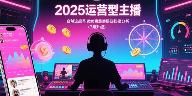 （15508期）2025运营型主播：自然流起号，微付费投放技巧，罗盘数据深度解析(7月更新)-菜菜网创
