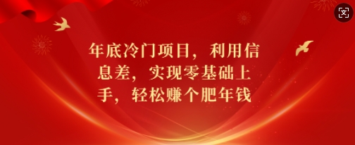 年底冷门项目，利用信息差，实现零基础上手，轻松赚个肥年钱【揭秘】-菜菜网创