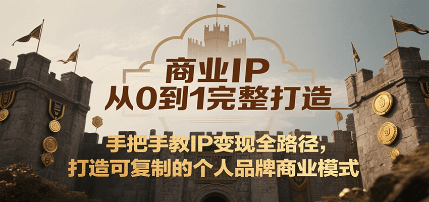 商业IP从0到1完整打造，手把手教IP变现全路径，打造可复制的个人品牌商业模式-菜菜网创