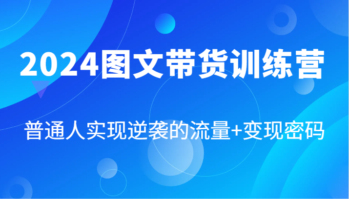 2024图文带货训练营，普通人实现逆袭的流量+变现密码(87节课)-菜菜网创