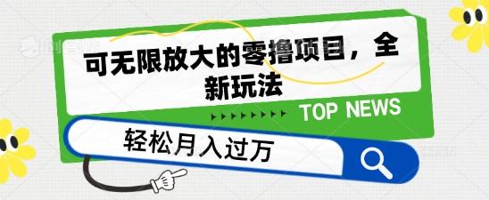可无限放大的零撸项目，全新玩法，一天单机撸个50+没问题【揭秘】-菜菜网创