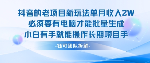 老项目新玩法单月收入2W小白有手就能操作长期项目-菜菜网创