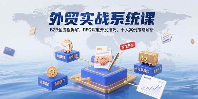 （15562期）外贸实战系统课：B2B全流程拆解，RFQ深度开发技巧，十大案例策略解析-菜菜网创