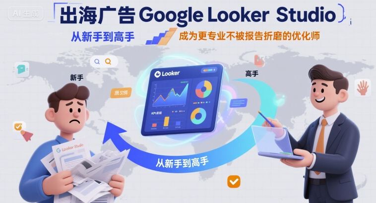 出海广告Google Looker Studio从新手到高手，成为更专业不被报告折磨的优化师-菜菜网创