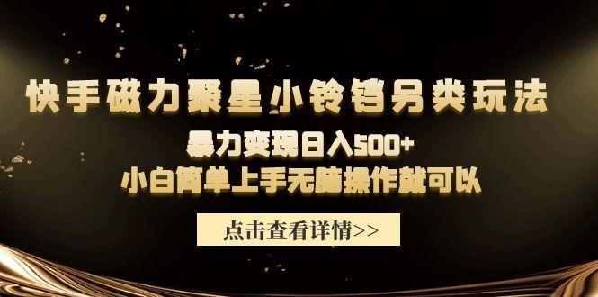 (9689期)快手磁力聚星小铃铛另类玩法，暴力变现日入500+小白简单上手无脑操作就可以-菜菜网创