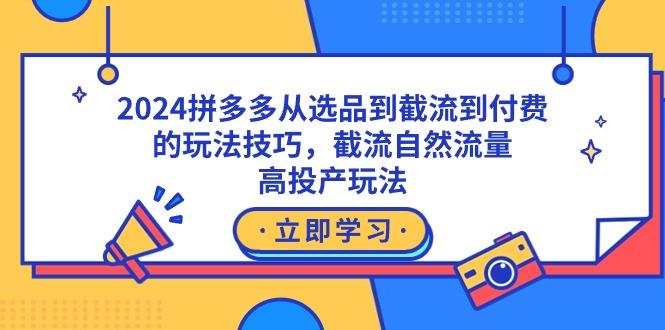 2024拼多多从选品到截流到付费的玩法技巧，截流自然流量玩法，高投产玩法-菜菜网创