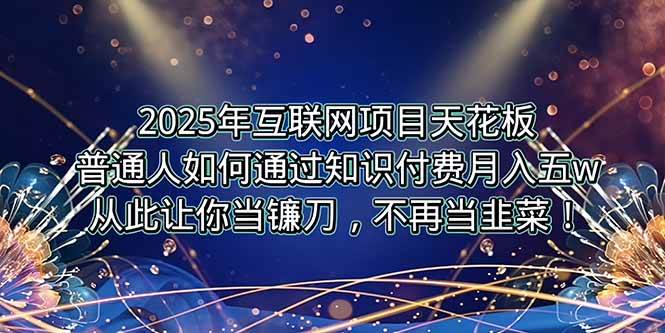 （15354期）2025年互联网项目天花板，普通人如何通过卖项目实现逆风翻盘，月入5W＋！-菜菜网创