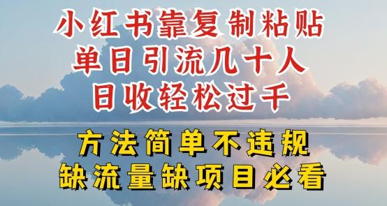 小红书靠复制粘贴单日引流几十人目收轻松过千，方法简单不违规【揭秘】-菜菜网创