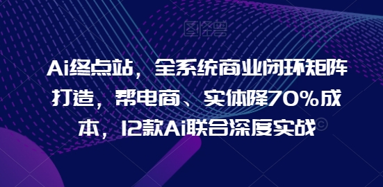 Ai终点站，全系统商业闭环矩阵打造，帮电商、实体降70%成本，12款Ai联合深度实战【0906更新】-菜菜网创
