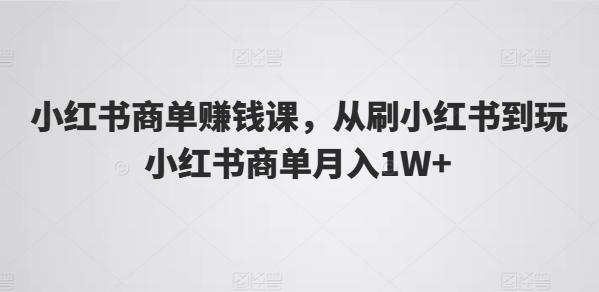小红书商单赚钱课，从刷小红书到玩小红书商单月入1W+-菜菜网创