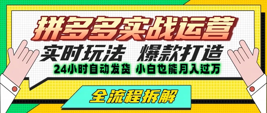 拼多多最新实战运营高投产：长久稳定项目，单店利润一天三位数-菜菜网创