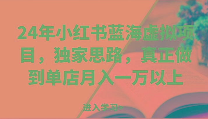 24年小红书蓝海虚拟项目，独家思路，真正做到单店月入一万以上。-菜菜网创