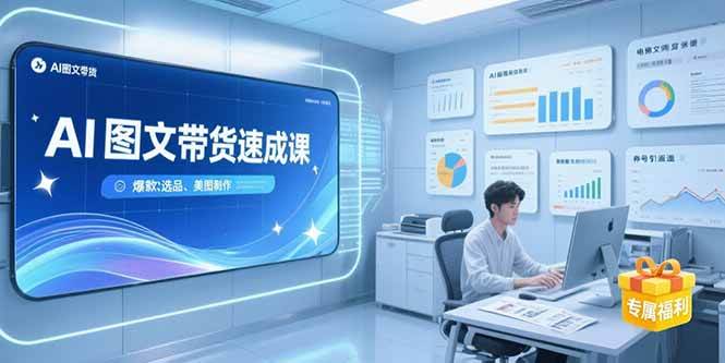 （15416期）AI图文带货速成课，养号引流秘籍，爆款选品策略，美图制作全流程-菜菜网创