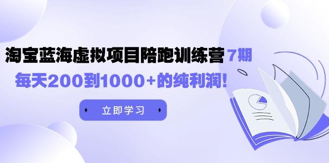 (9541期)黄岛主《淘宝蓝海虚拟项目陪跑训练营7期》每天200到1000+的纯利润-菜菜网创
