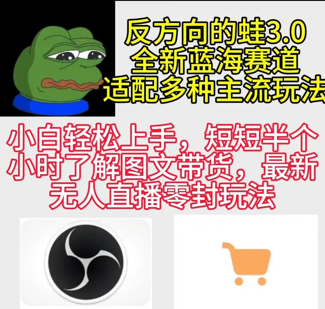 (9485期)反方向的蛙3.0，图文最新玩法，变现多元化，新蓝海项目，小白轻松上手-菜菜网创