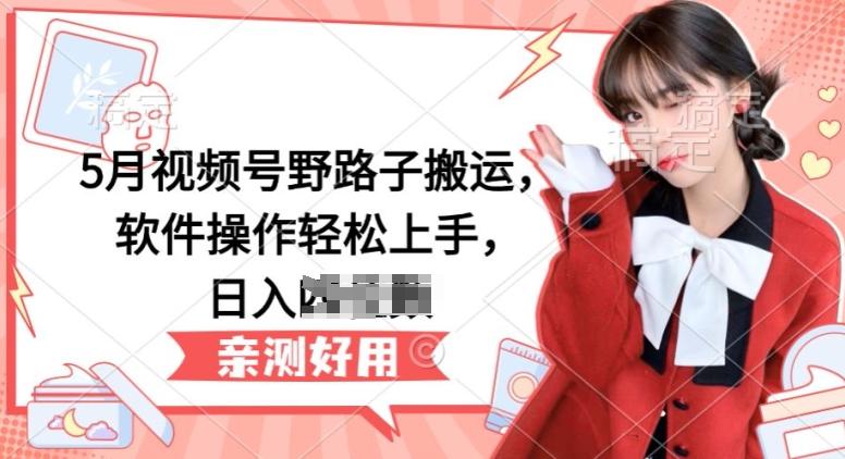 5月视频号野路子搬运，软件操作轻松上手，日入三位数【揭秘】-菜菜网创