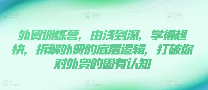 外贸训练营，由浅到深，学得超快，拆解外贸的底层逻辑，打破你对外贸的固有认知-菜菜网创