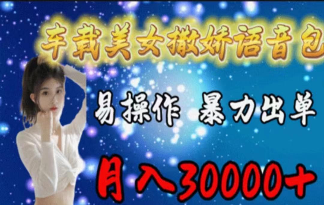 车载美女撒娇语音包，执行就出单，月入3000＋，小白看完课程就能马上实操-菜菜网创
