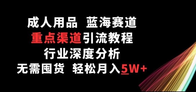 成人用品，蓝海赛道，重点渠道引流教程，行业深度分析，无需囤货，轻松月入5W+【揭秘】-菜菜网创
