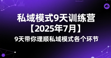 私域模式9天训练营【2025年7月】9天带你理顺私域模式各个环节-菜菜网创