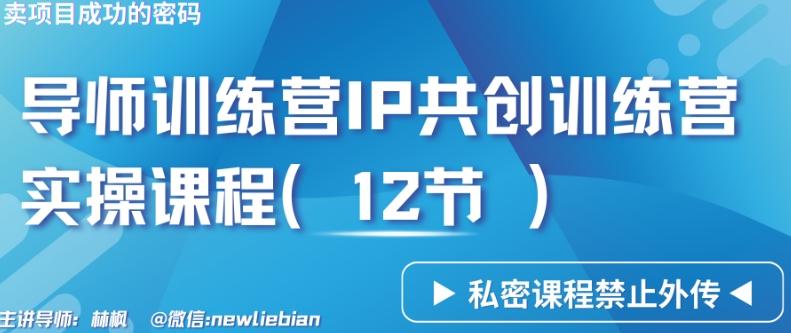 导师训练营3.0IP共创训练营私密实操课程(12节)-卖项目的密码成功秘诀【揭秘】-菜菜网创