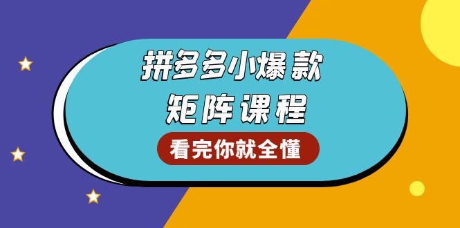 拼多多爆款矩阵课程：教你测出店铺爆款，优化销量，提升GMV，打造爆款群-菜菜网创