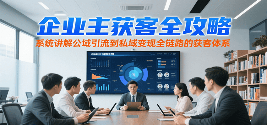 企业主获客全攻略，系统讲解公域引流到私域变现全链路的获客体系-菜菜网创