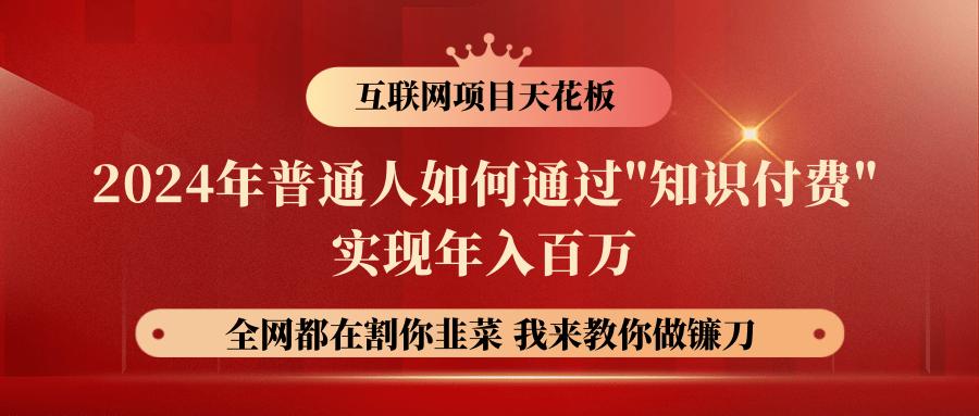 2024年普通人如何通过”知识付费”月入十万年入百万，实现财富自由-菜菜网创