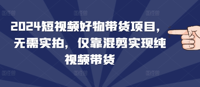 2024短视频好物带货项目，无需实拍，仅靠混剪实现纯视频带货-菜菜网创