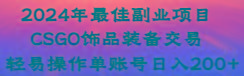 2024年最佳副业项目 CSGO饰品装备交易 轻易操作单账号日入200+-菜菜网创