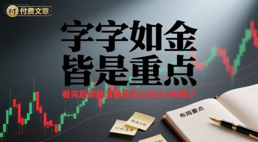 付费文章：字字如金 皆是重点， 看完后 你就清楚该怎么在大A布局了-菜菜网创