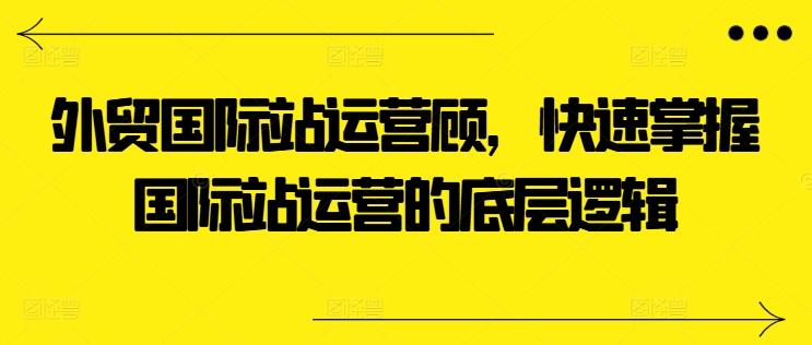 外贸国际站运营顾问，快速掌握国际站运营的底层逻辑-菜菜网创