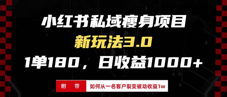 小红书瘦身项目3.0模式，新手小白日赚收益1000+(附从一名客户裂变收益…-菜菜网创