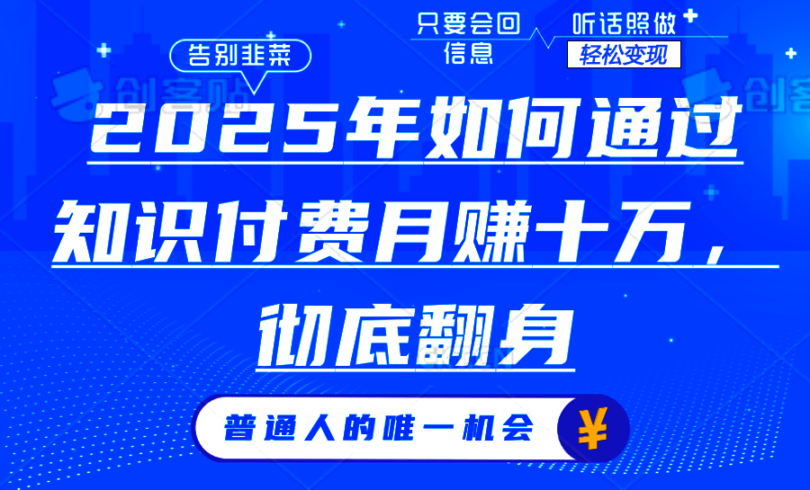 2025年如何通过知识付费月入十万，年入百万。。-菜菜网创