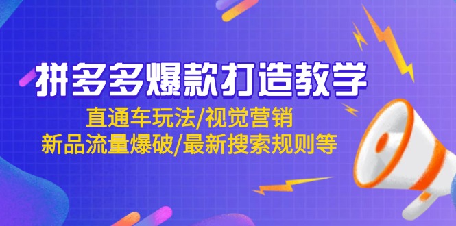 拼多多爆款打造教学：直通车玩法/视觉营销/新品流量爆破/最新搜索规则等-菜菜网创