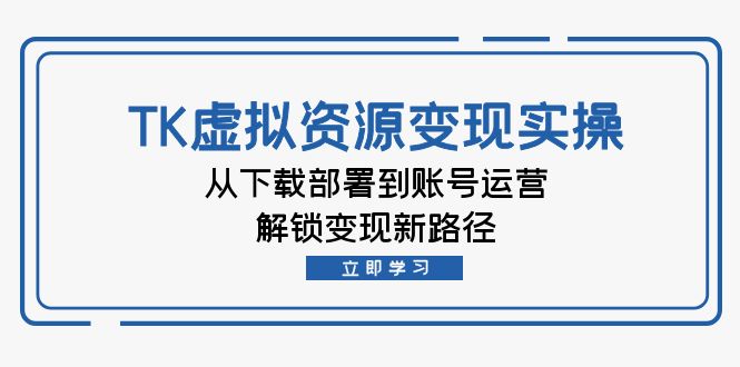 TK虚拟资料变现实操：从下载部署到账号运营，解锁变现新路径-菜菜网创