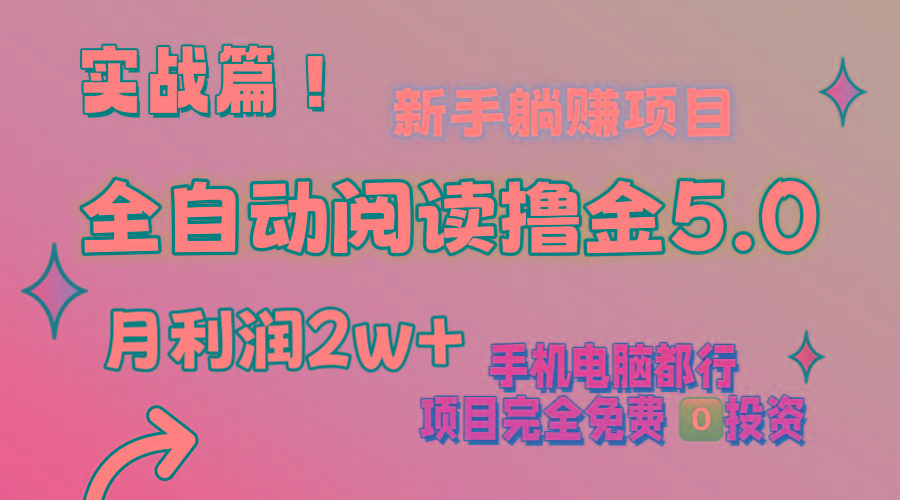 小说全自动阅读撸金5.0 操作简单 可批量操作 零门槛！小白无脑上手月入2w+-菜菜网创