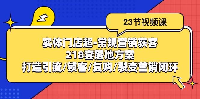 实体门店超-常规营销获客：218套落地方案/打造引流/锁客/复购/裂变营销-菜菜网创