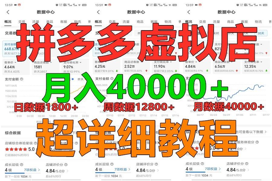 拼多多虚拟电商训练营月入40000+，全网最详细，你做你也行，暴利稳定长久-菜菜网创