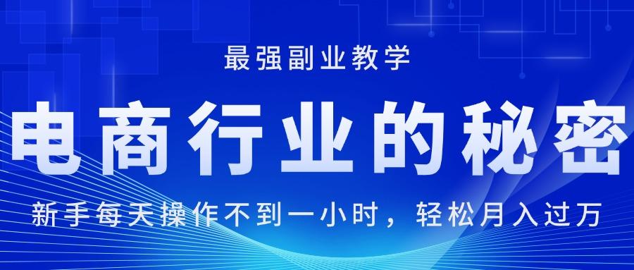 电商行业的秘密，新手每天操作不到一小时，月入过万轻轻松松，最强副业…-菜菜网创