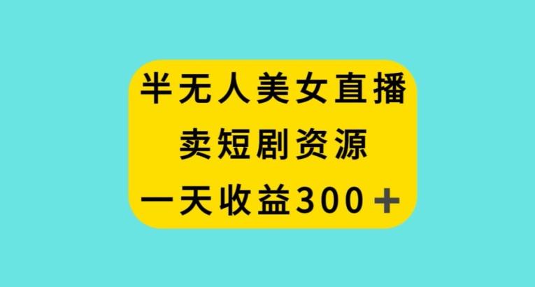 半无人美女直播，卖短剧资源，一天收益300+【揭秘】-菜菜网创